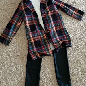 SHEIN Multicolor Plaid Kids Matching Set